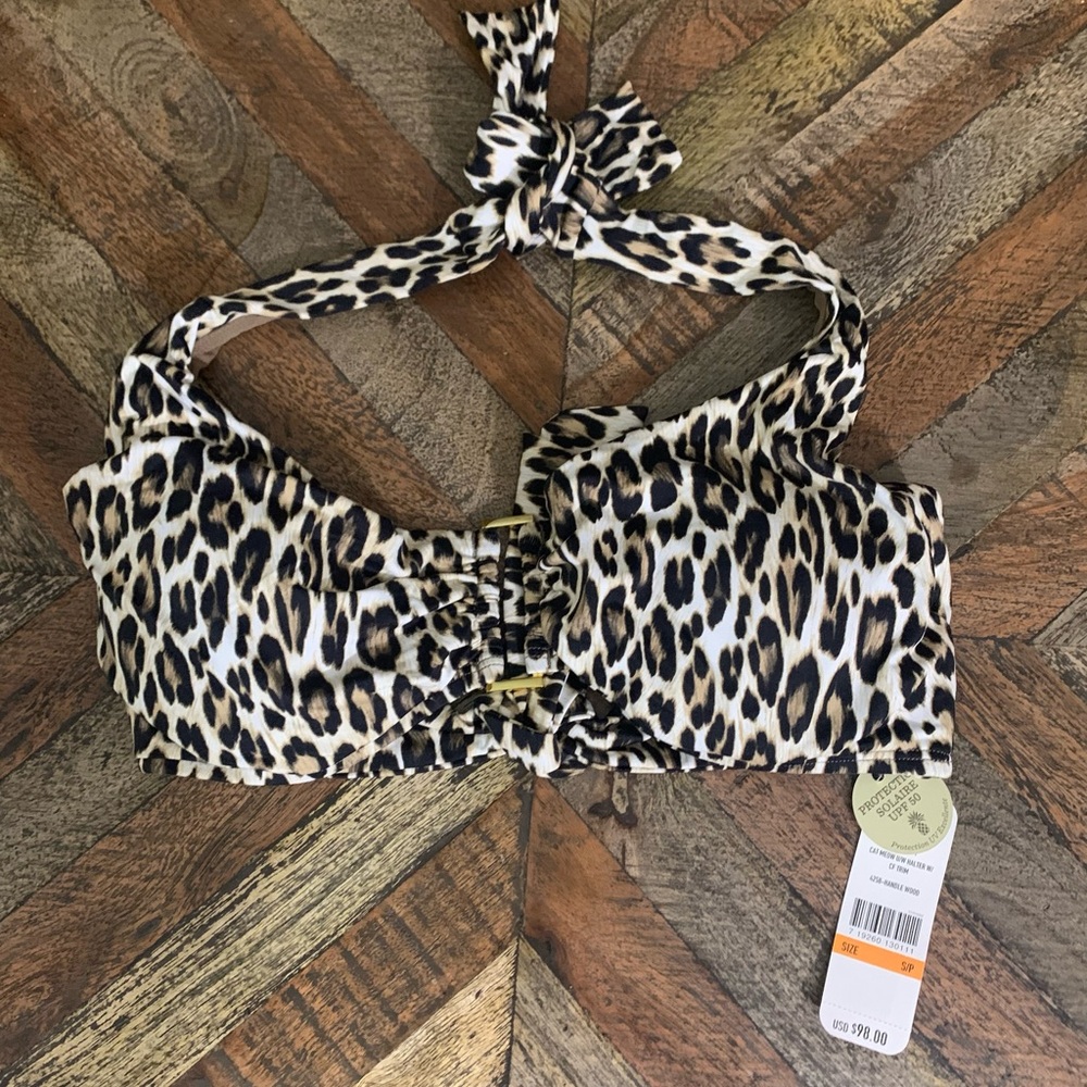 Tommy Bahama Cat meow u/w halter w cf trim size S. NWT